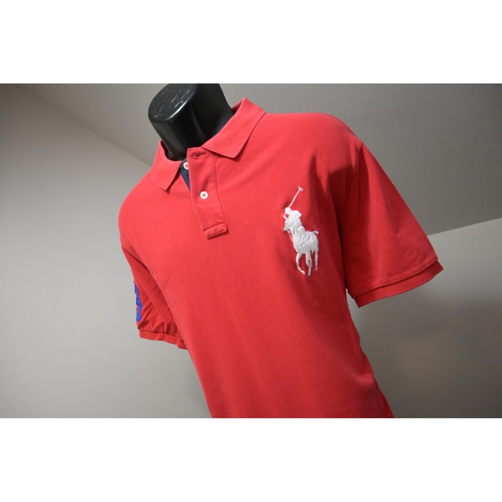 Polo Ralph Lauren Polo Shirt Mens XXL Red Big Pony Custom Fit Short Sleeve EUC